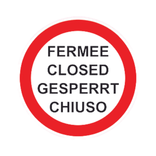 Panneau DIBON Fermée FR-EN-DE-IT BALI-DIB072